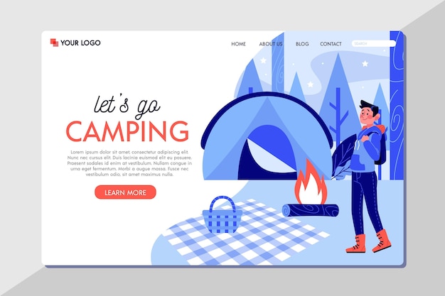 Camping landing page template