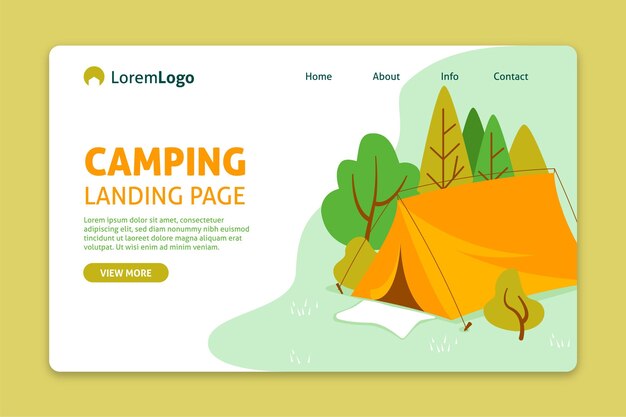 Camping landing page template