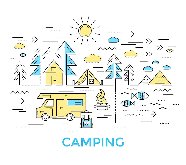 Camping Line Composition