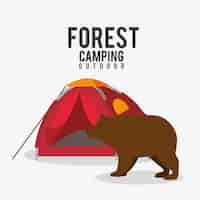 Free vector camping, travel and vacations