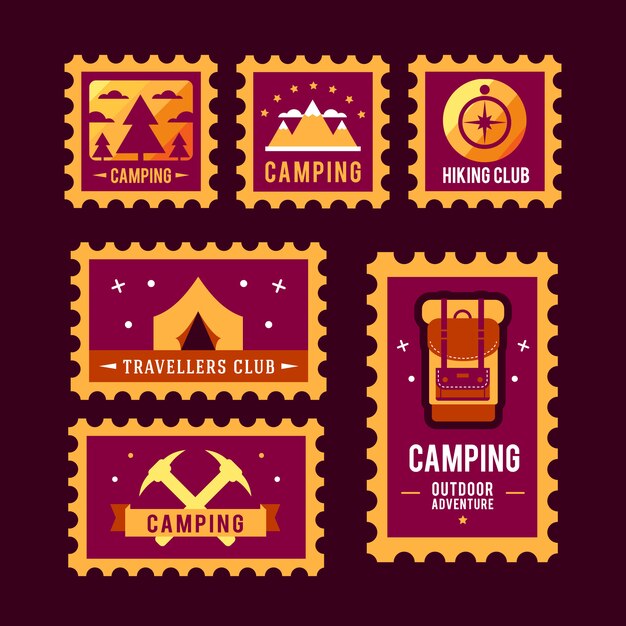 Camping wilderness adventure badge graphic design logo emblem