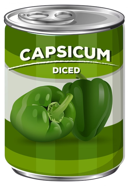 Free Vector can of diced capsicum