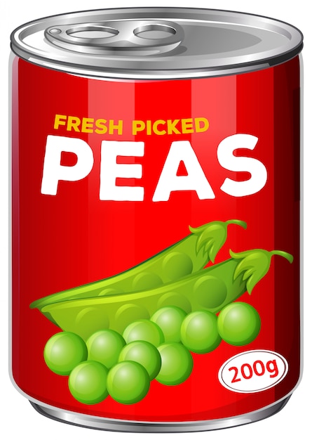 Can of fresh picked peas