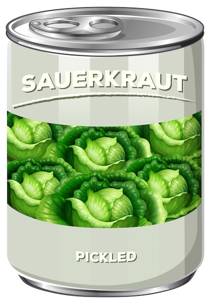 Free Vector a can of sauerkraut