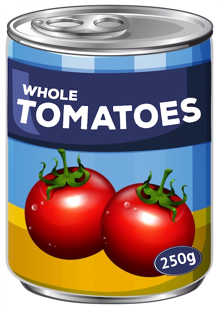 Free Vector a can of whole tomatoes