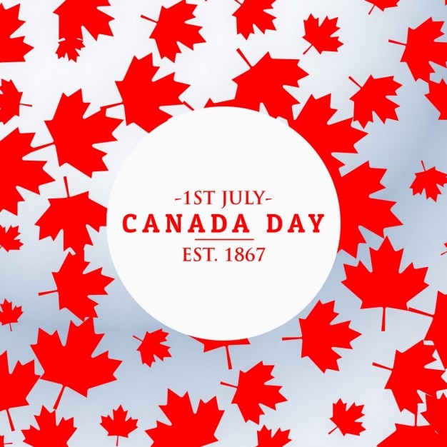 Free Vector canada day background with leafs