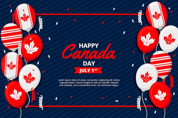 Free Vector canada day balloons wallpaper