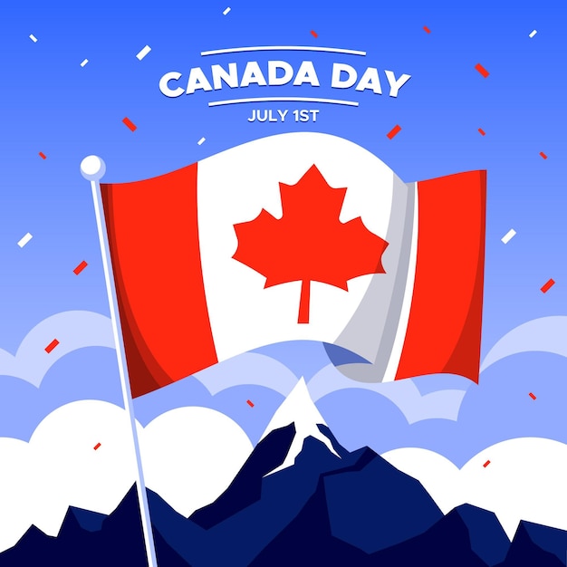 Canada day celebration flat design