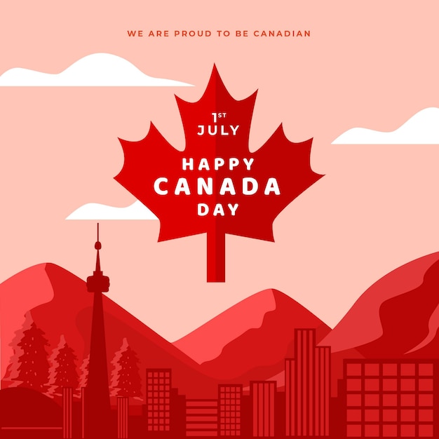 Free Vector canada day celebration style