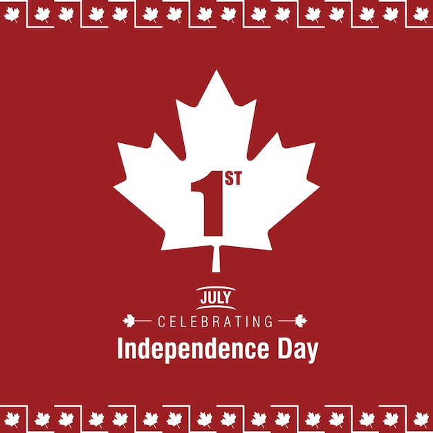 Canada day design on red background