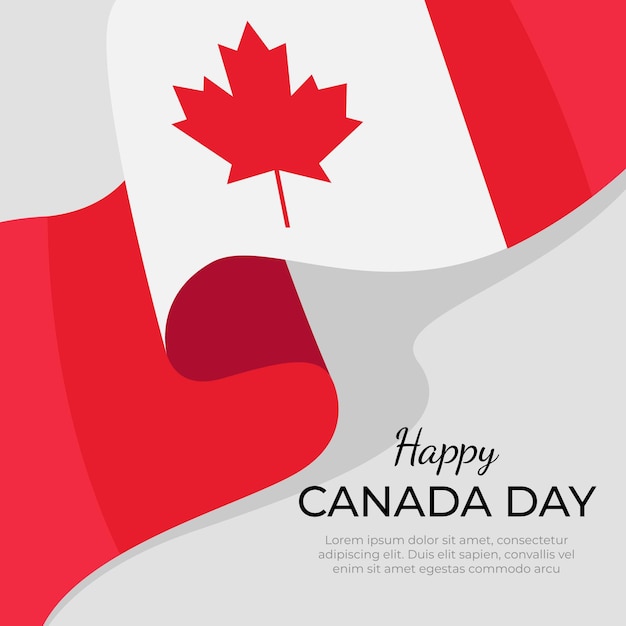 Canada day in flat design concept