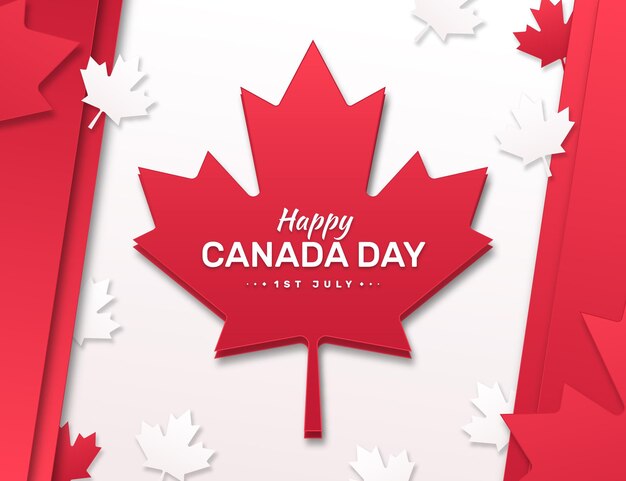 Canada day illustration in paper style