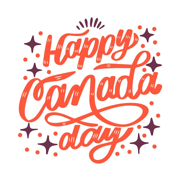 Canada day lettering concept