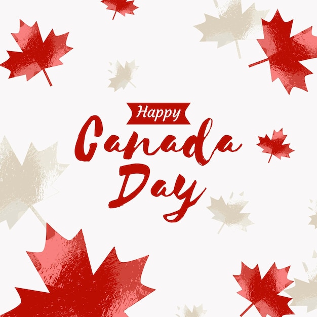 Free Vector canada day lettering concept