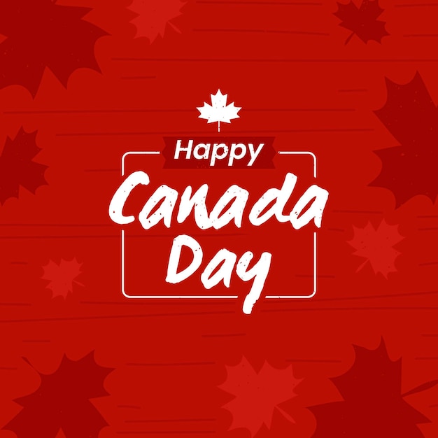 Free Vector canada day lettering concept