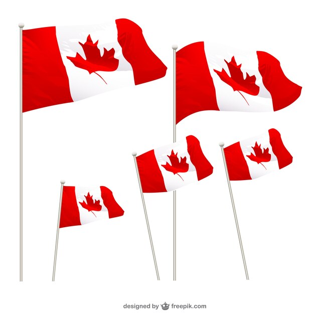 Canadian flags set 