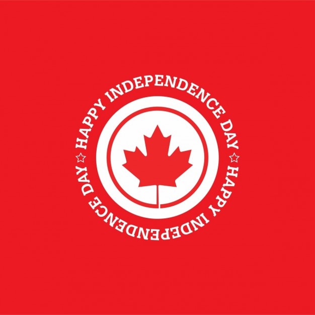 Free Vector canadian independence day label design background