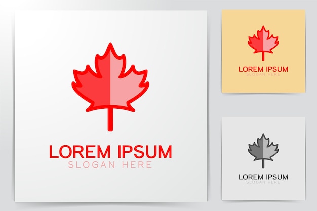 Free Vector canadian red maple leaf logo designs inspiration isolated on white background