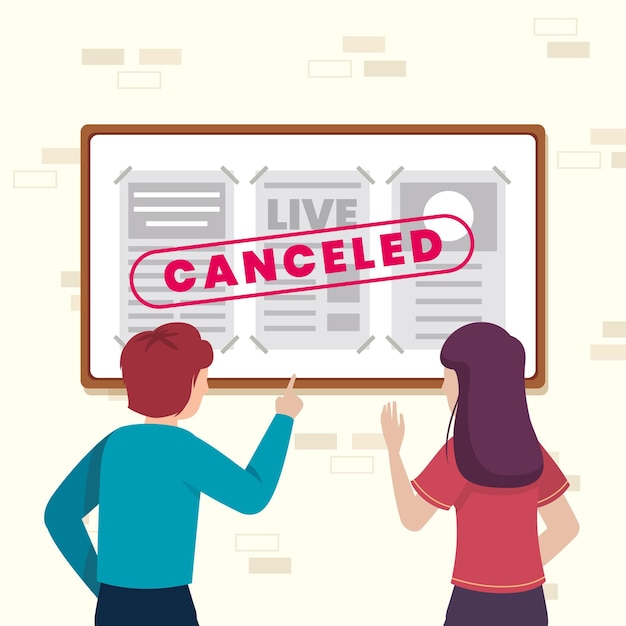 Free Vector cancelled events announcement illustration