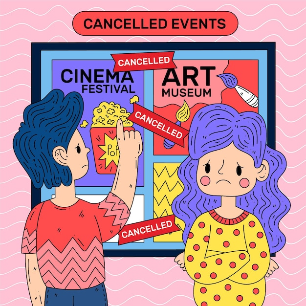 Free Vector cancelled events announcement