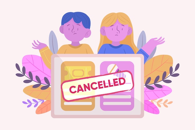 Free Vector cancelled events announcement