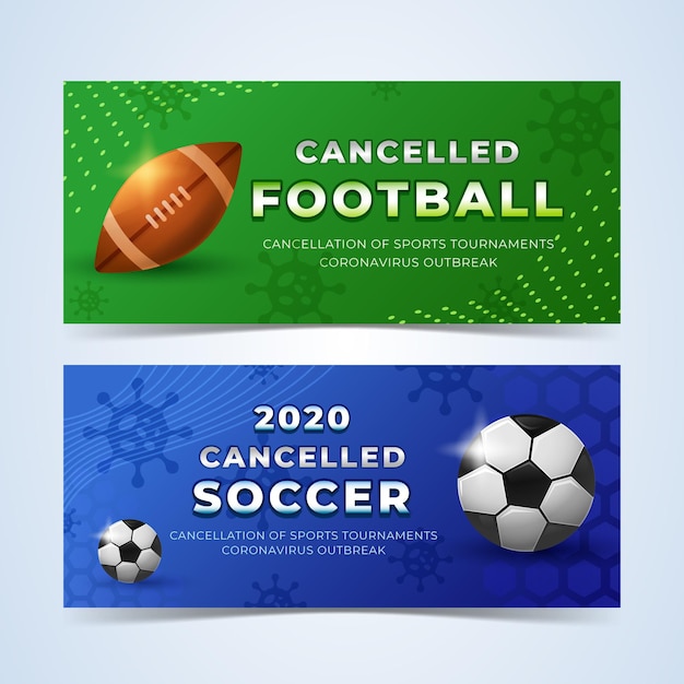 Cancelled sport events banners template