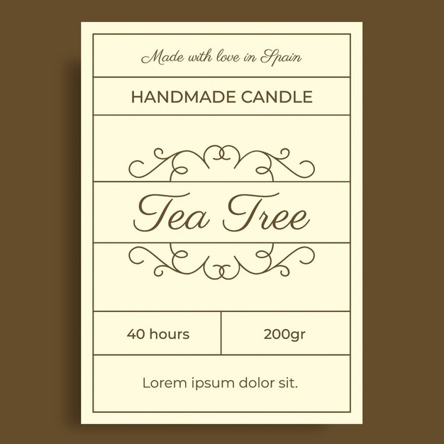 Candle label template design