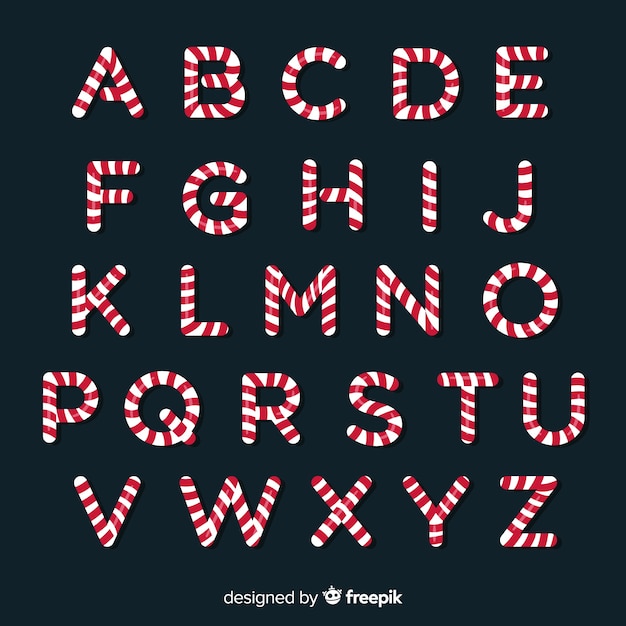 Candy cane christmas alphabet