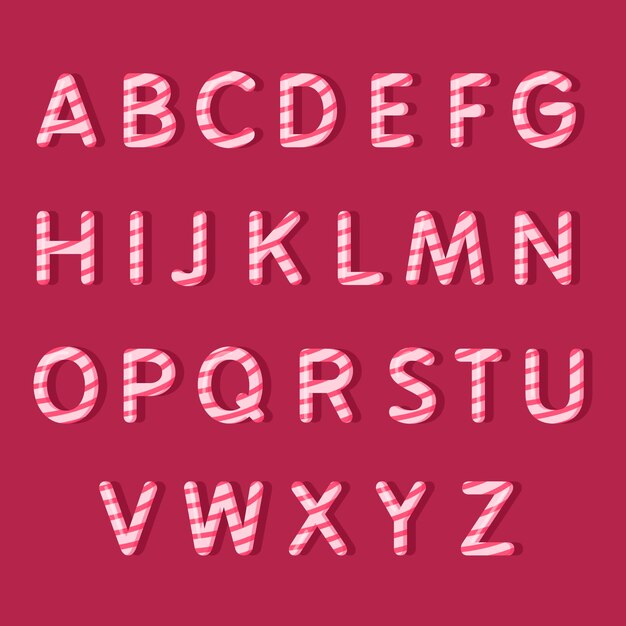 Candy cane christmas alphabet