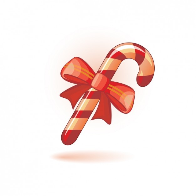 Candy Cane Icon with Ribbon