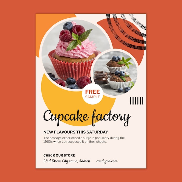 Free Vector candy factory poster template