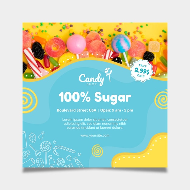 Free vector candy flyer template