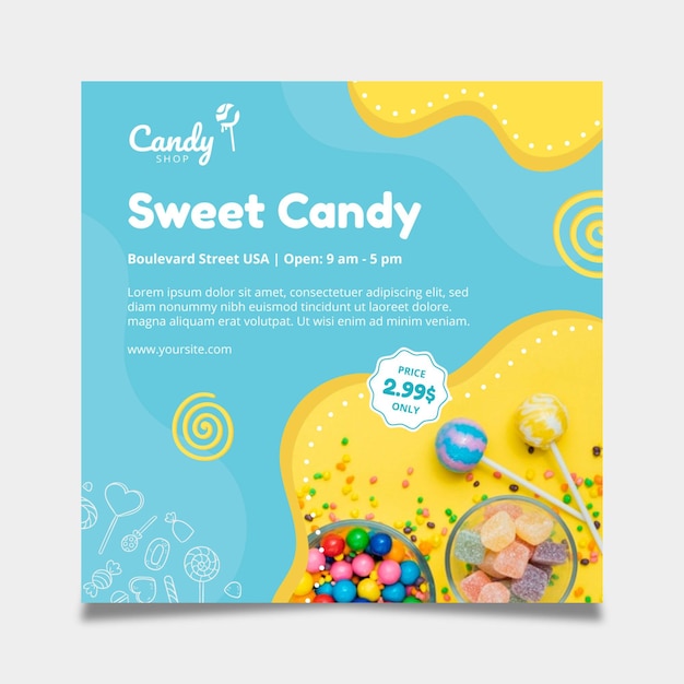 Free Vector candy flyer template