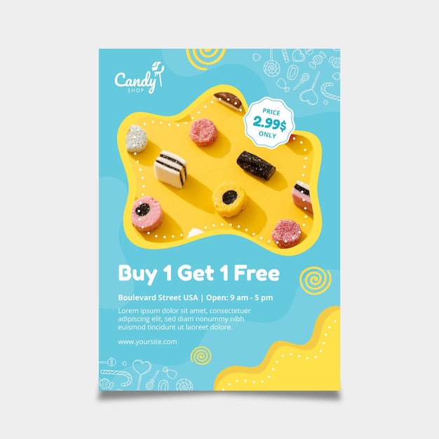 Free Vector candy flyer template