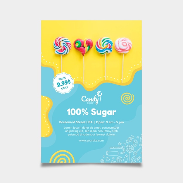 Free Vector candy flyer template