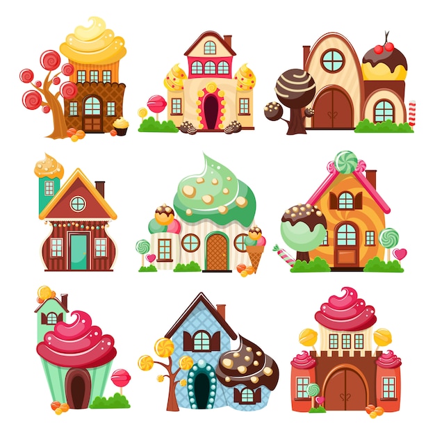 Candy Houses Icon Set