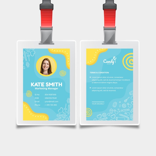 Candy id card template