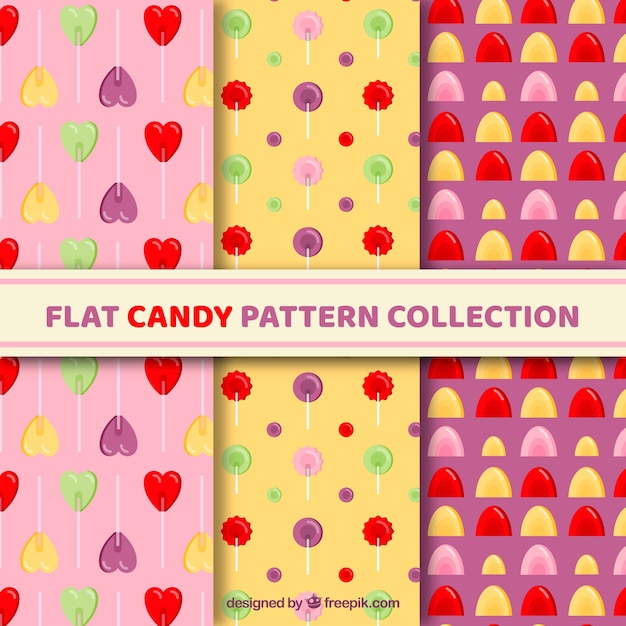 Candy patterns collection with different colors