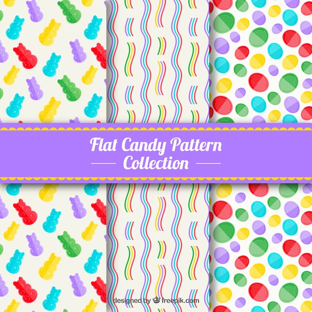 Candy patterns collection with different colors