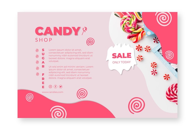 Free Vector candy shop banner template