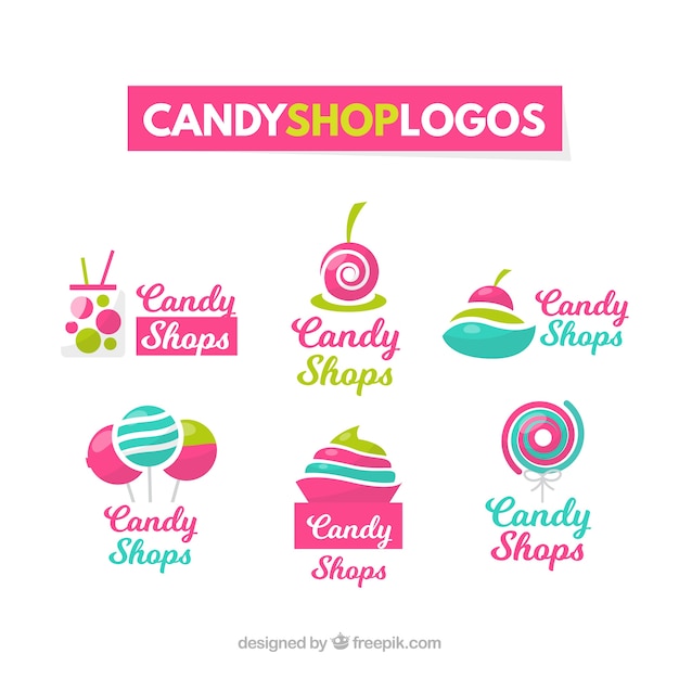 Candy shop logos collection for companies