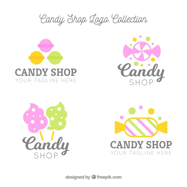 Candy shop logos collection for companies