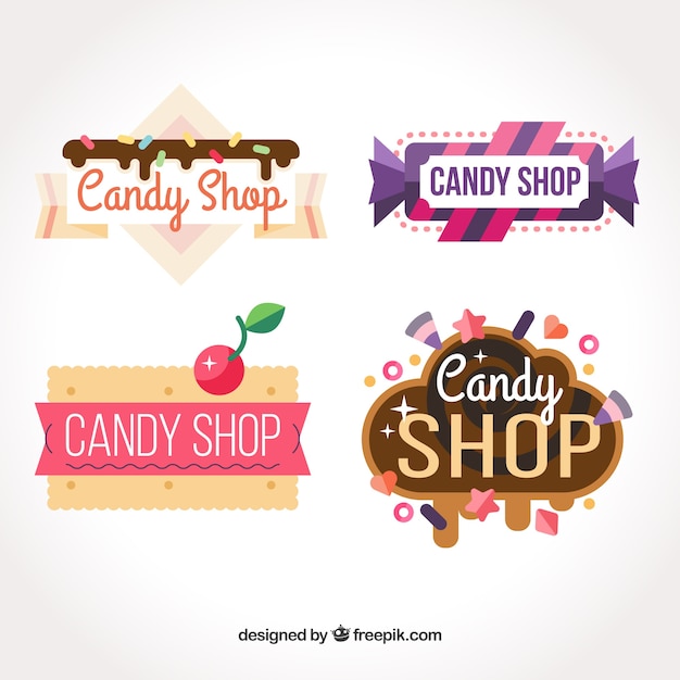 Candy shop logos collection for companies