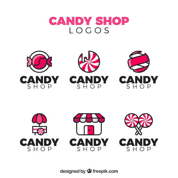 Candy shop logos collection for companies