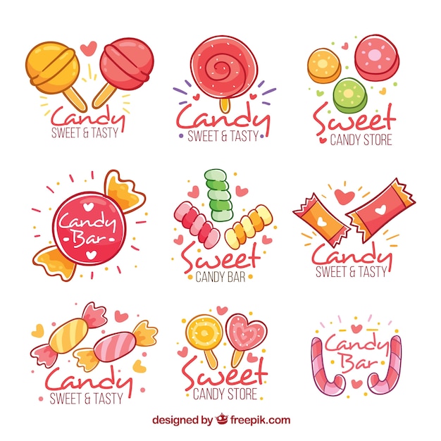 Candy shop logos collection for companies