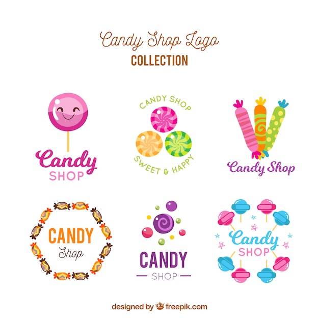 Candy shop logos collection for companies