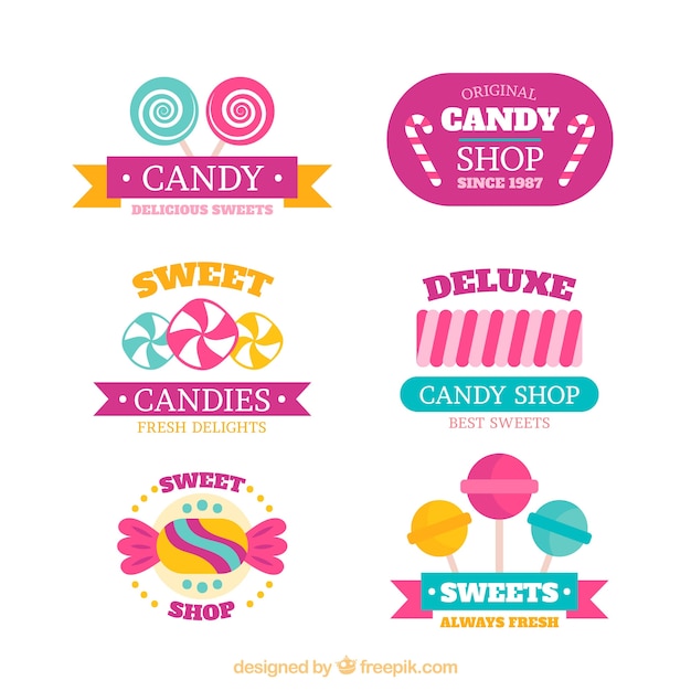 Candy shop logos collection for companies