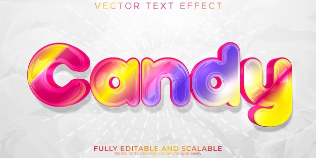 Free Vector candy sugar text effect editable sweet and food text style