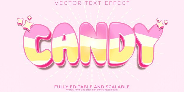 Candy text effect editable pink and soft text style