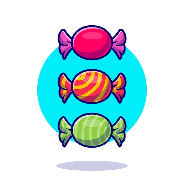 Candy Wrapper Cartoon Icon Illustration.